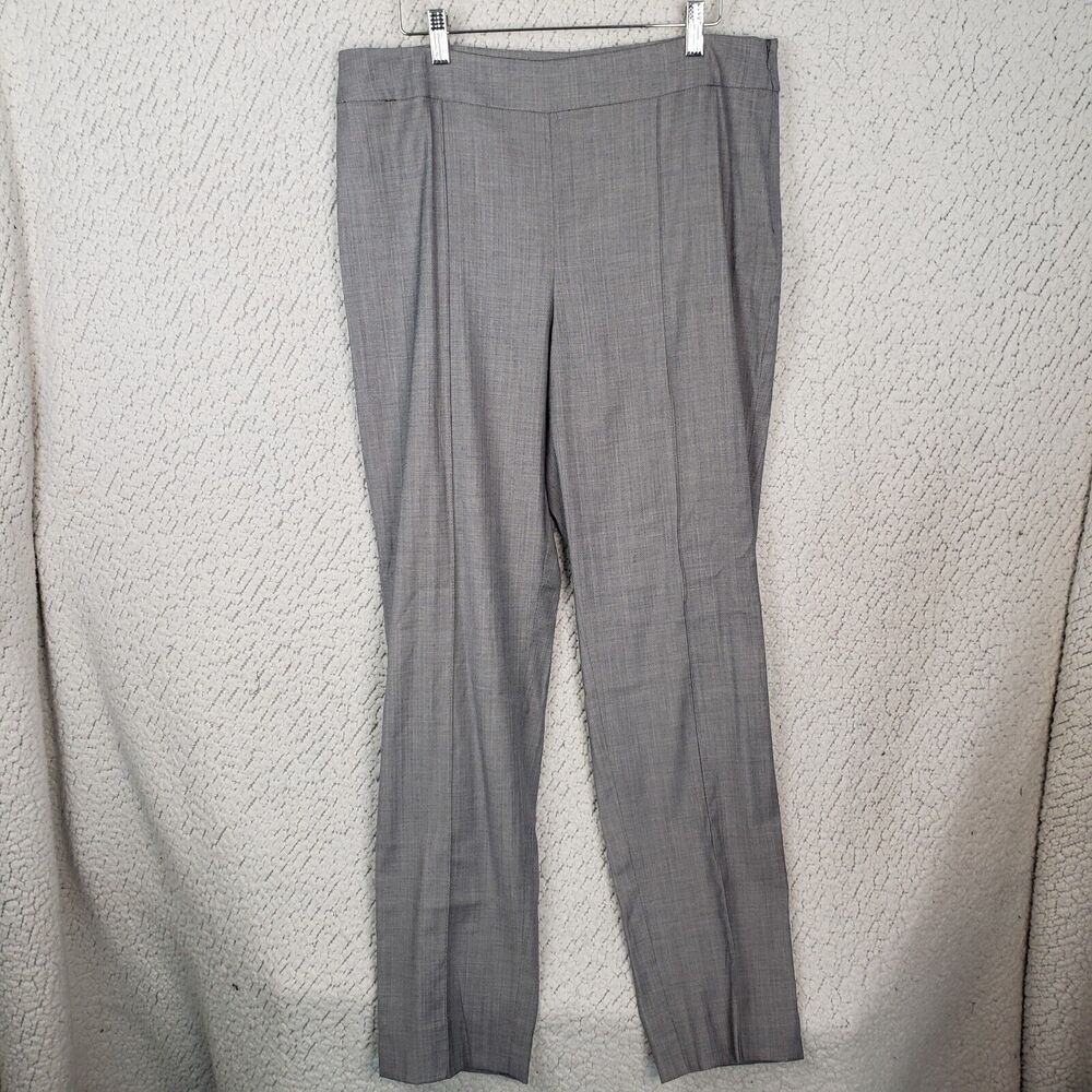 St John Emma Pants Womens 12 Gray Wool Blend Workwear Clean Line 36x30